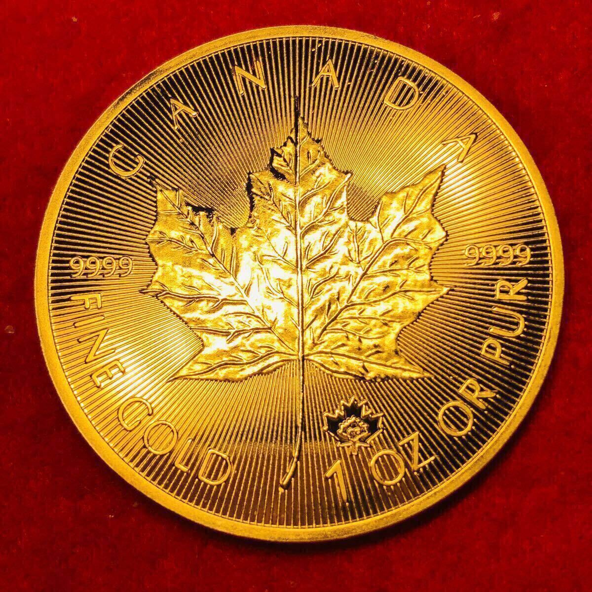 外国古銭 カナダ エリザベス2世記念 2021年 大型金貨 メイプルリーフ金貨 カプセル付き拍卖