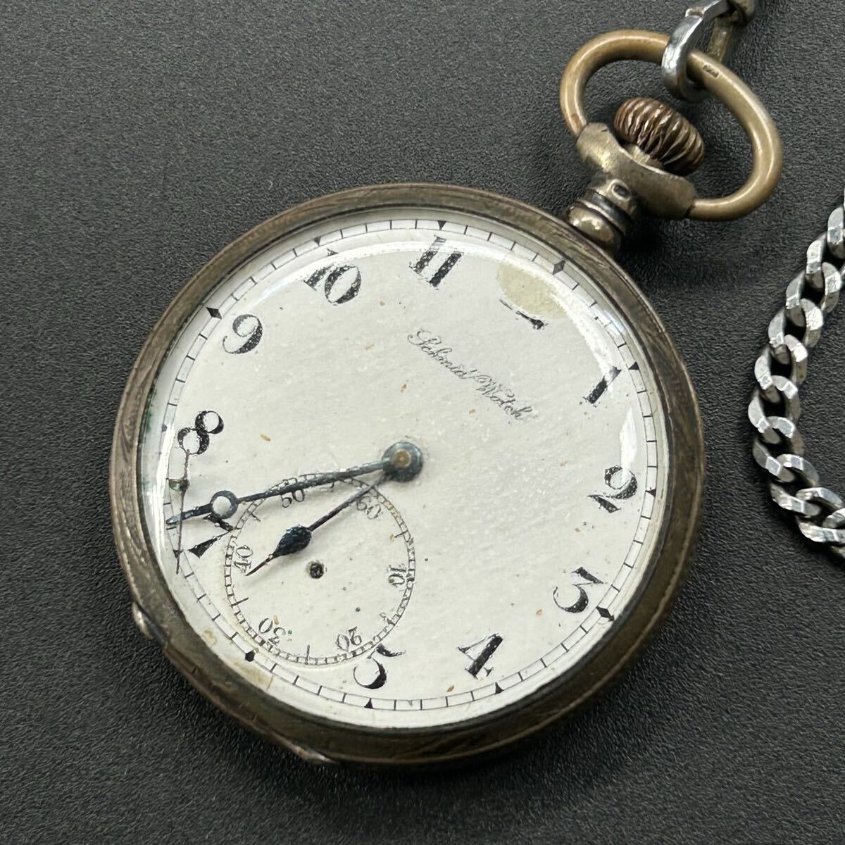 アールシュミット Schmid Watch 懐中時計 0.800 銀 シルバー 手巻き ジャンク アンティーク スモセコ シュミット ウォッチ拍卖