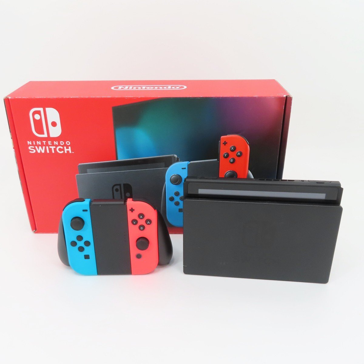 ○【任天堂 ニンテンドー】Nintendo Switch/ニンテンドースイッチ本体 HAD-S-KABAA ネオンブルー/ネオンレッド拍卖