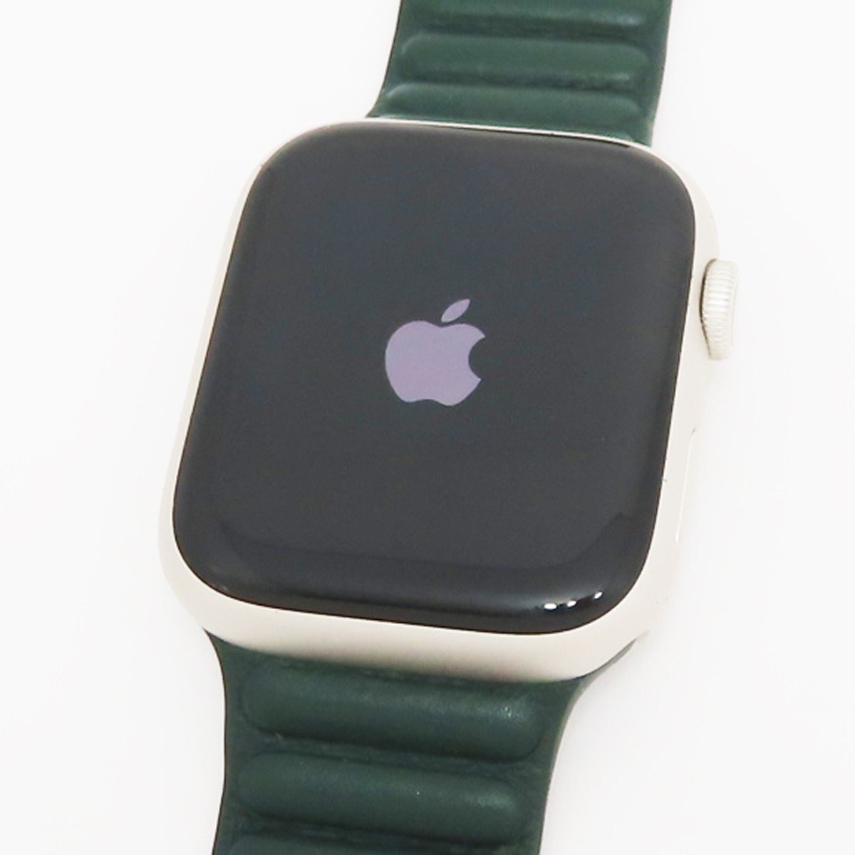 ◇Apple Watch Series7 45mm GPS スターライトアルミニウムケース/セコイアグリーンレザーリンク MKNP3J/A アップルウォッチ拍卖