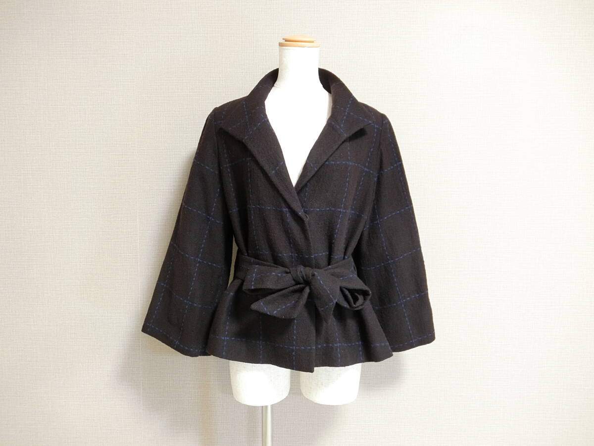 美品 Sybilla シビラ ウール ベルテッド ジャケット ブラウン M拍卖