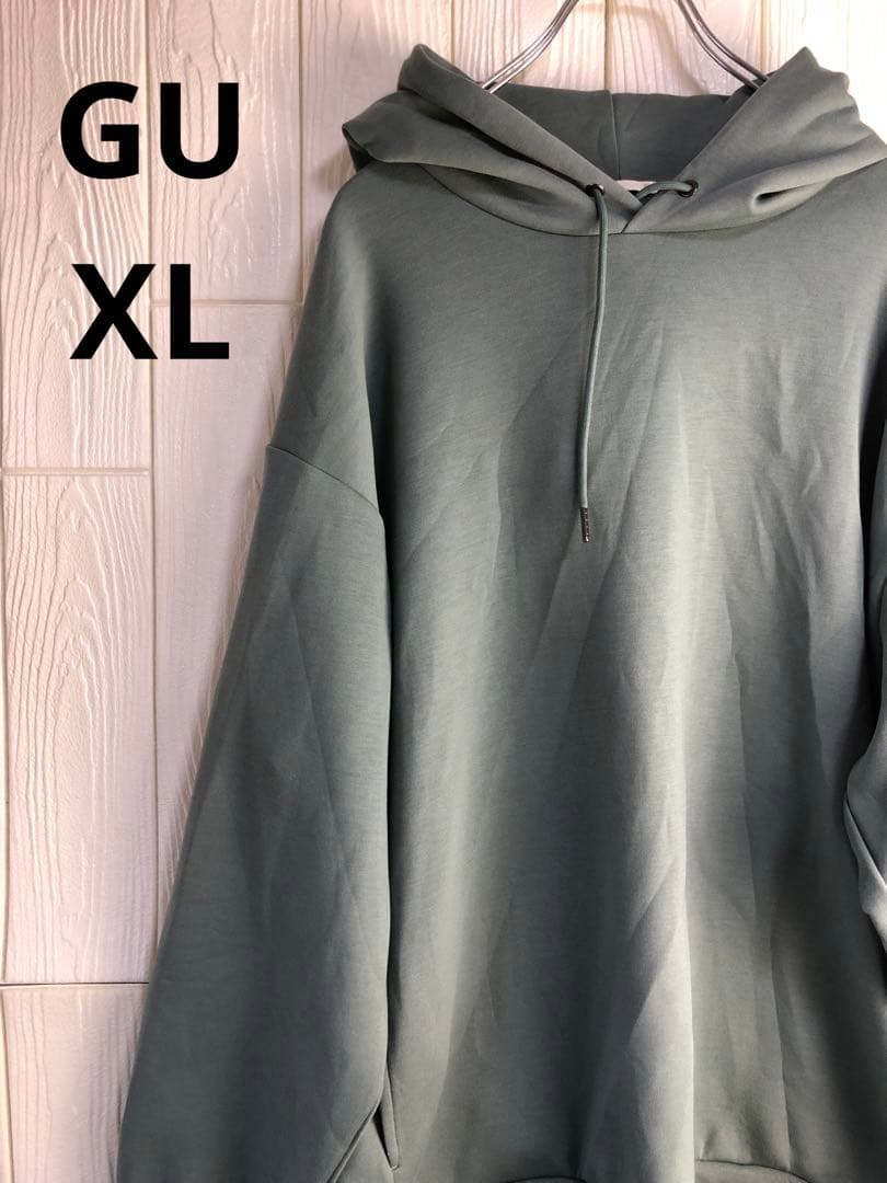 GU グリーン フード付きパーカー XLサイズ拍卖