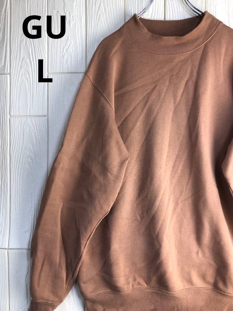 GU ブラウン スウェット 66cm 着丈 37cm 肩幅 L拍卖
