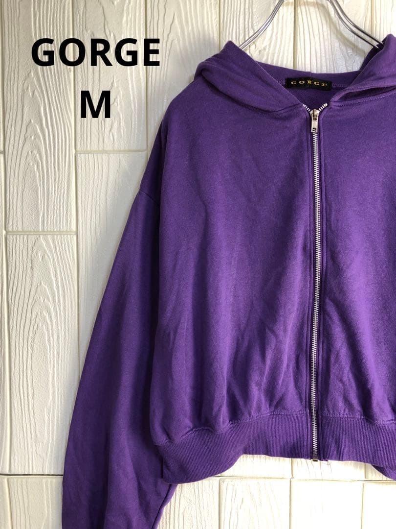 GORGE パープル フード付き ジッパーパーカー Mサイズ拍卖
