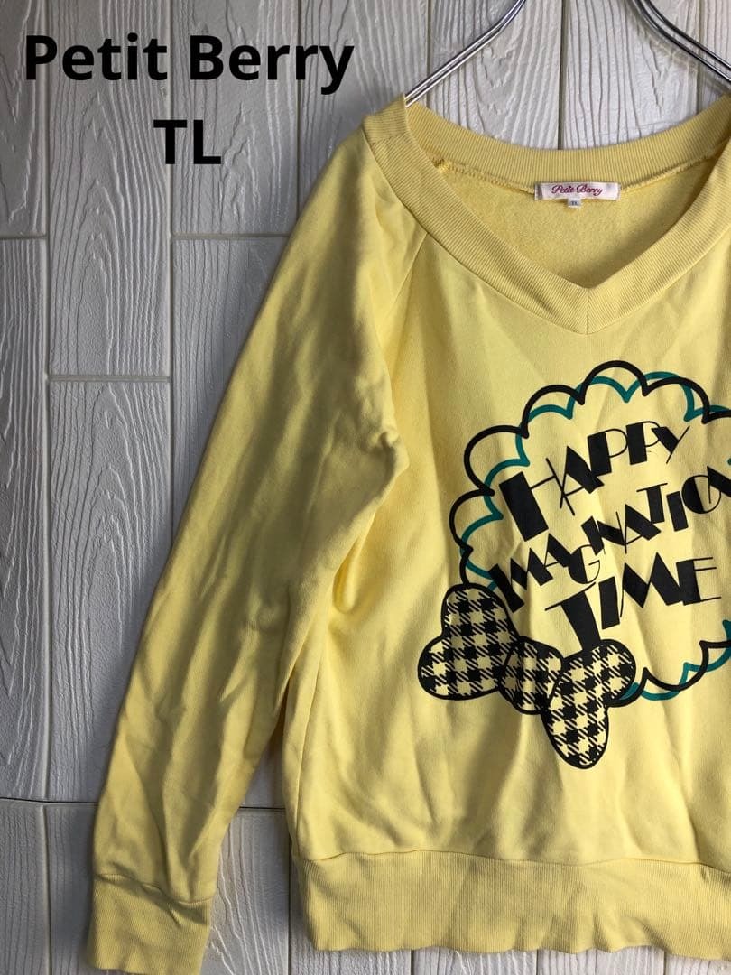 Petit Berry イエロープリントトレーナー TLサイズ拍卖