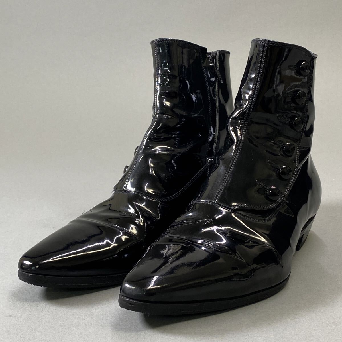 Uk28 Dior ディオール ショートブーツ ポインテッドトゥ アンクルブーツ ブラック サイドジップ エディ期 メンズ 紳士靴 41 25.5センチ拍卖