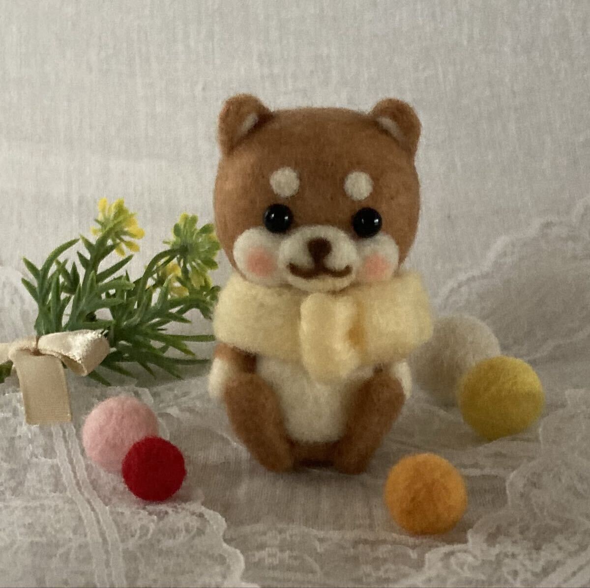 【フリーレン巻き(クリーム色)*柴犬】羊毛フェルト/ハンドメイド/人形拍卖