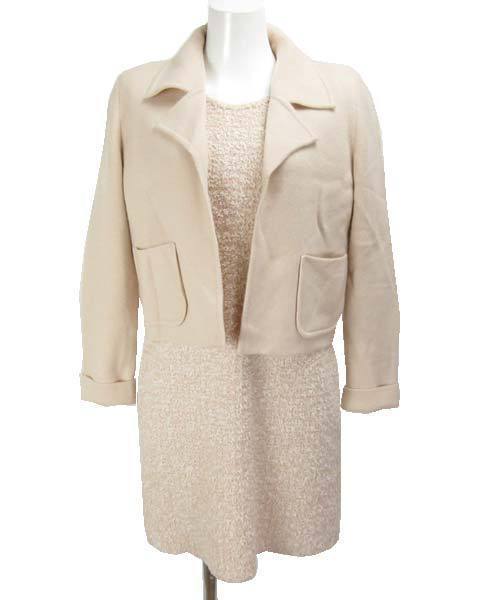 フォクシー FOXEY 薄ピンクオレンジ アンサンブルスーツ 38拍卖