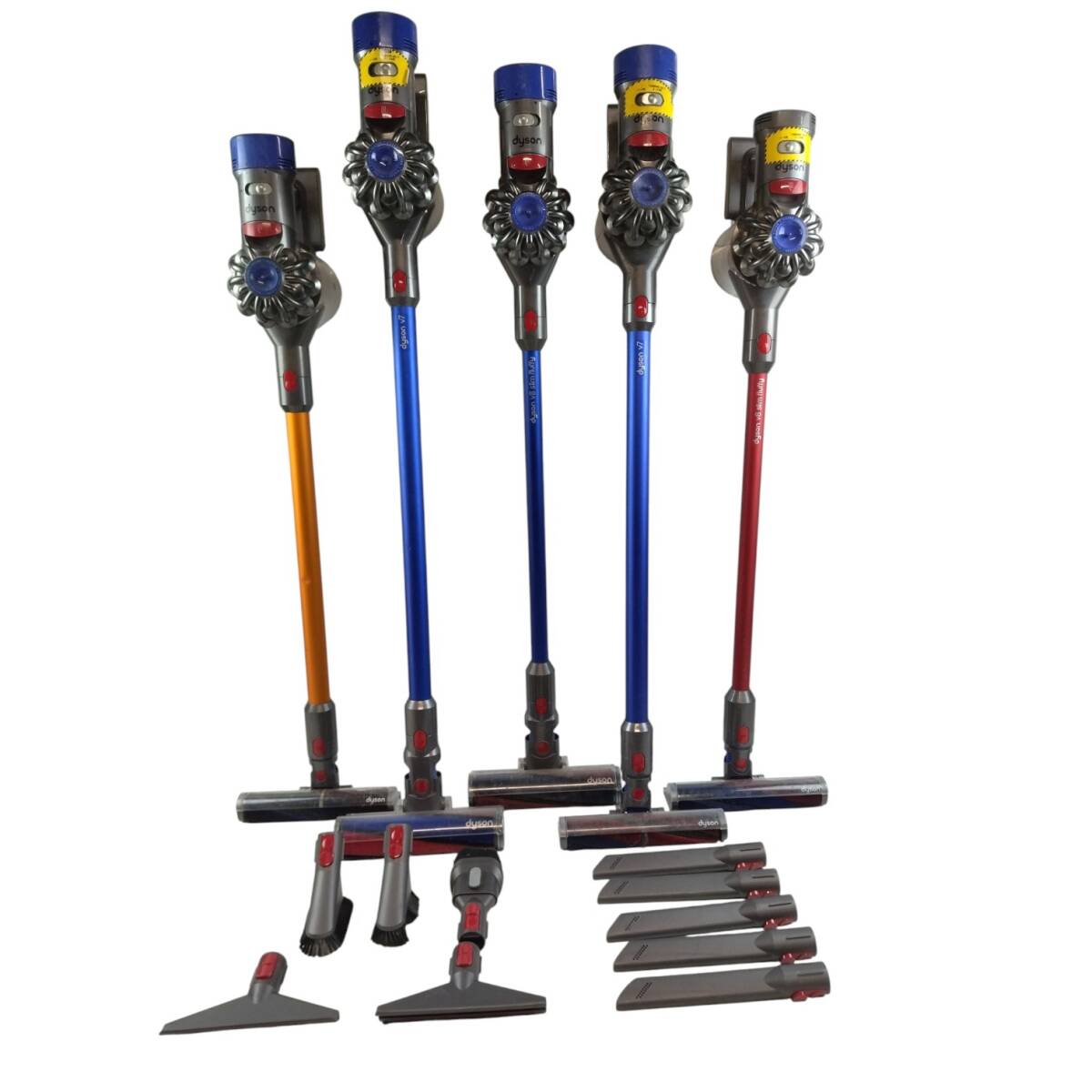 【11-068】★中古・動作確認品★5台まとめて ダイソン SV11 Dyson V7 Fluffy Origin ブラシ回転OK パーツ付き スティッククリーナー拍卖