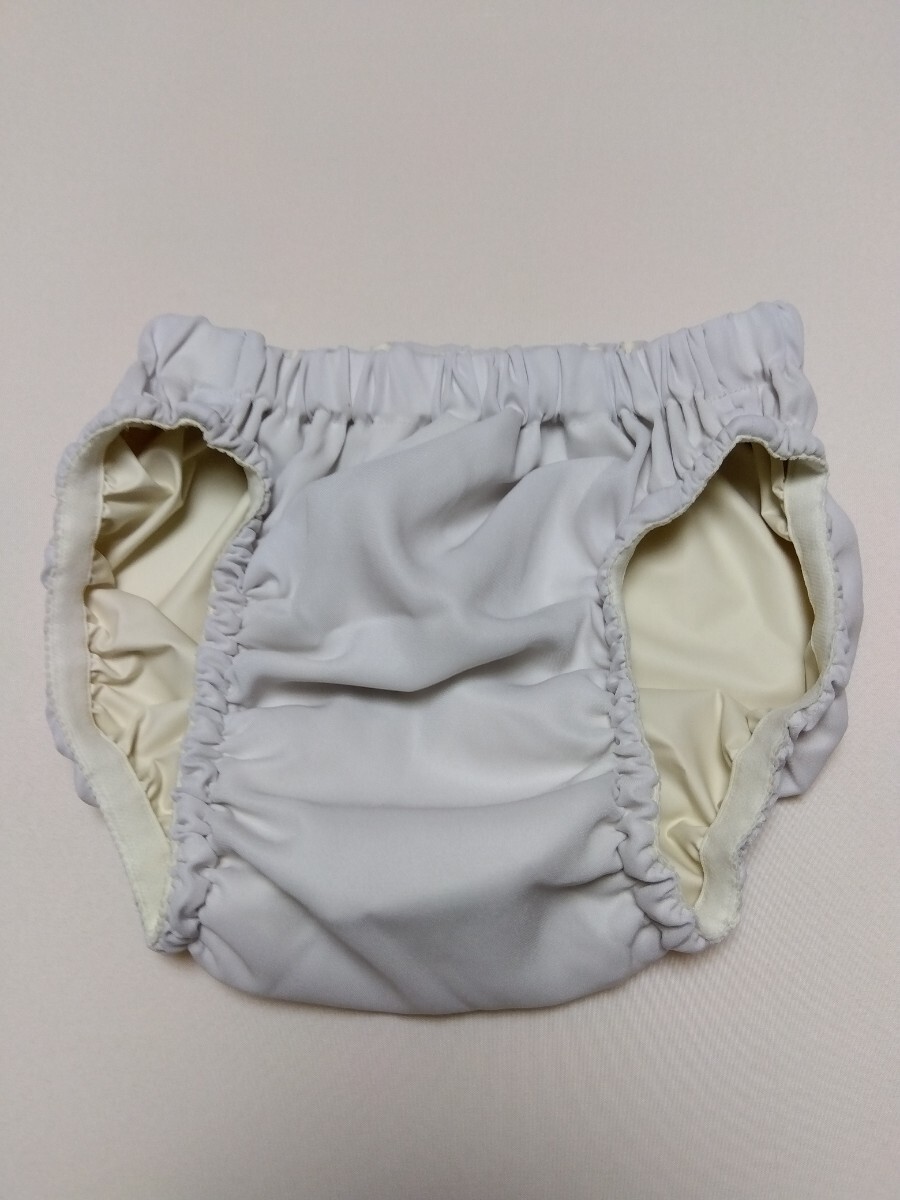 【オムツカバー】ビキニブルマカバー ハイレグ (表側)ジョーゼット (内側)国産白ゴム Mフリーサイズ ホワイト拍卖