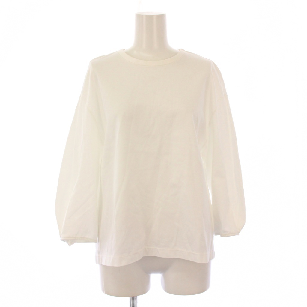 セオリーリュクス theory luxe ウォッシャブルプルオーバー カットソー 長袖 クルーネック 無地 ストレッチ 38 白 ホワイト 03-1101015拍卖