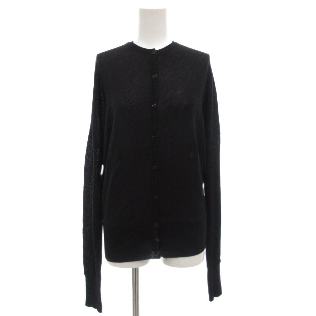 バレンシアガ BALENCIAGA ヴィンテージ カーディガン ニット 長袖 薄手 ウール 38 Bロゴ 刺繍 イタリア製 黒 ブラック /GV ■GY19拍卖