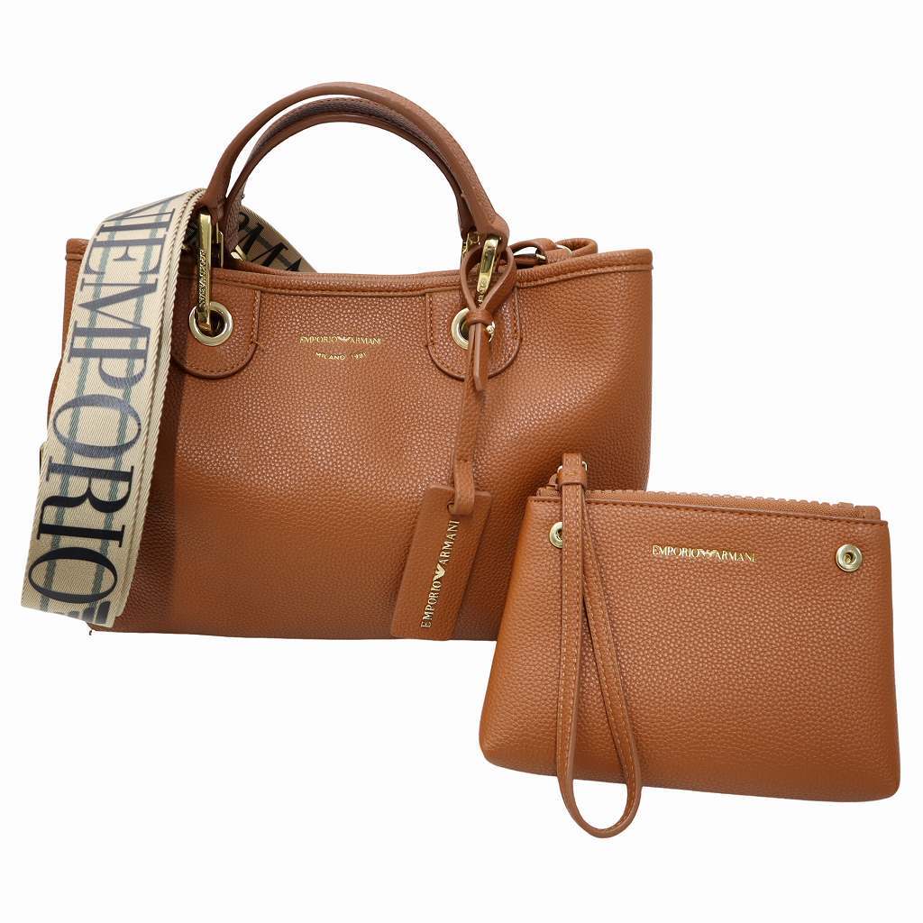 エンポリオアルマーニ EMPORIO ARMANI MyEA ディアプリント スモール 2way トート ショルダーバッグ CUOIOROSSO(クオイオロッソ) レディー拍卖