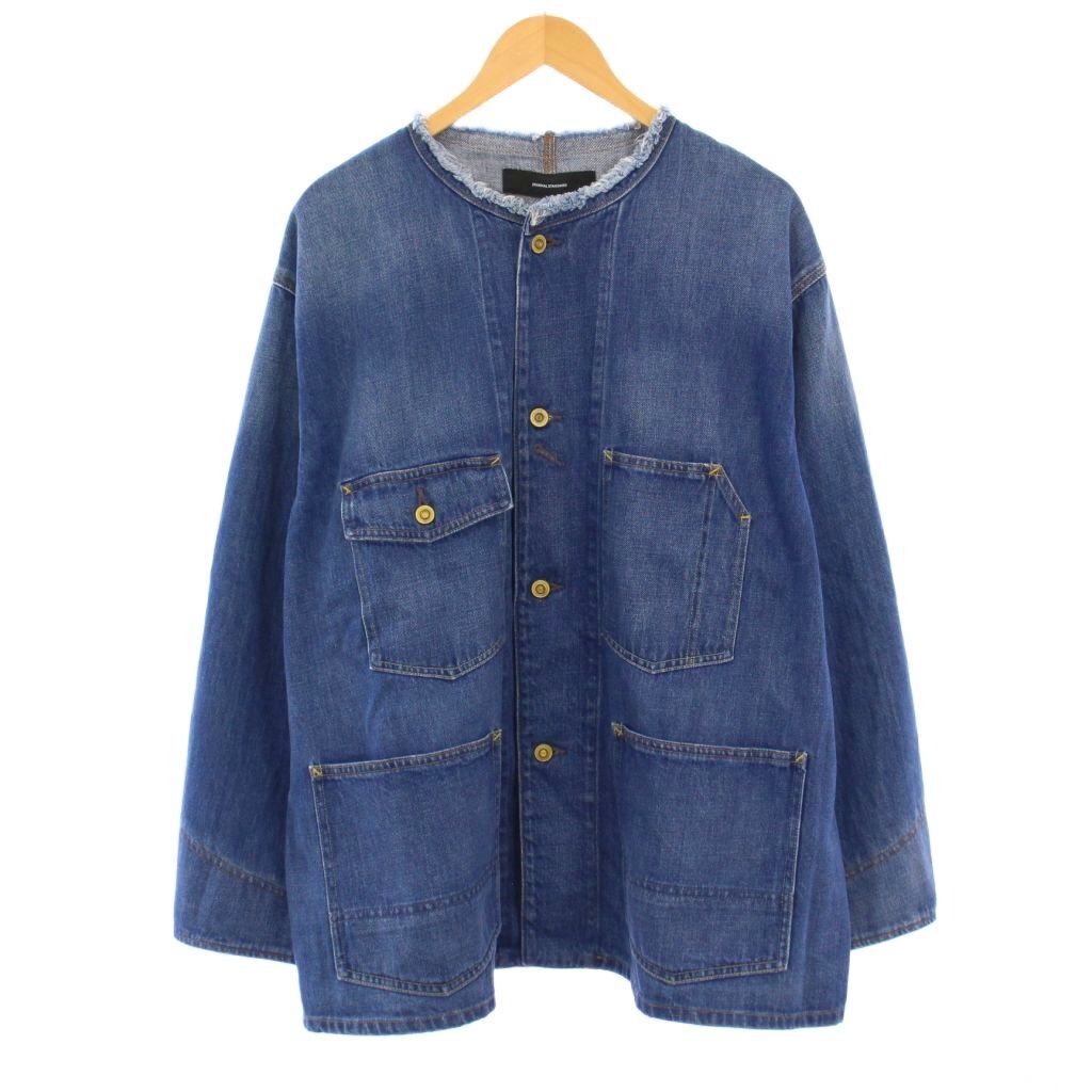 ジャーナルスタンダード JOURNAL STANDARD デニムカバーオール ノーカラージャケット アウター ワンカラー F 青 ブルー 24011400805110拍卖
