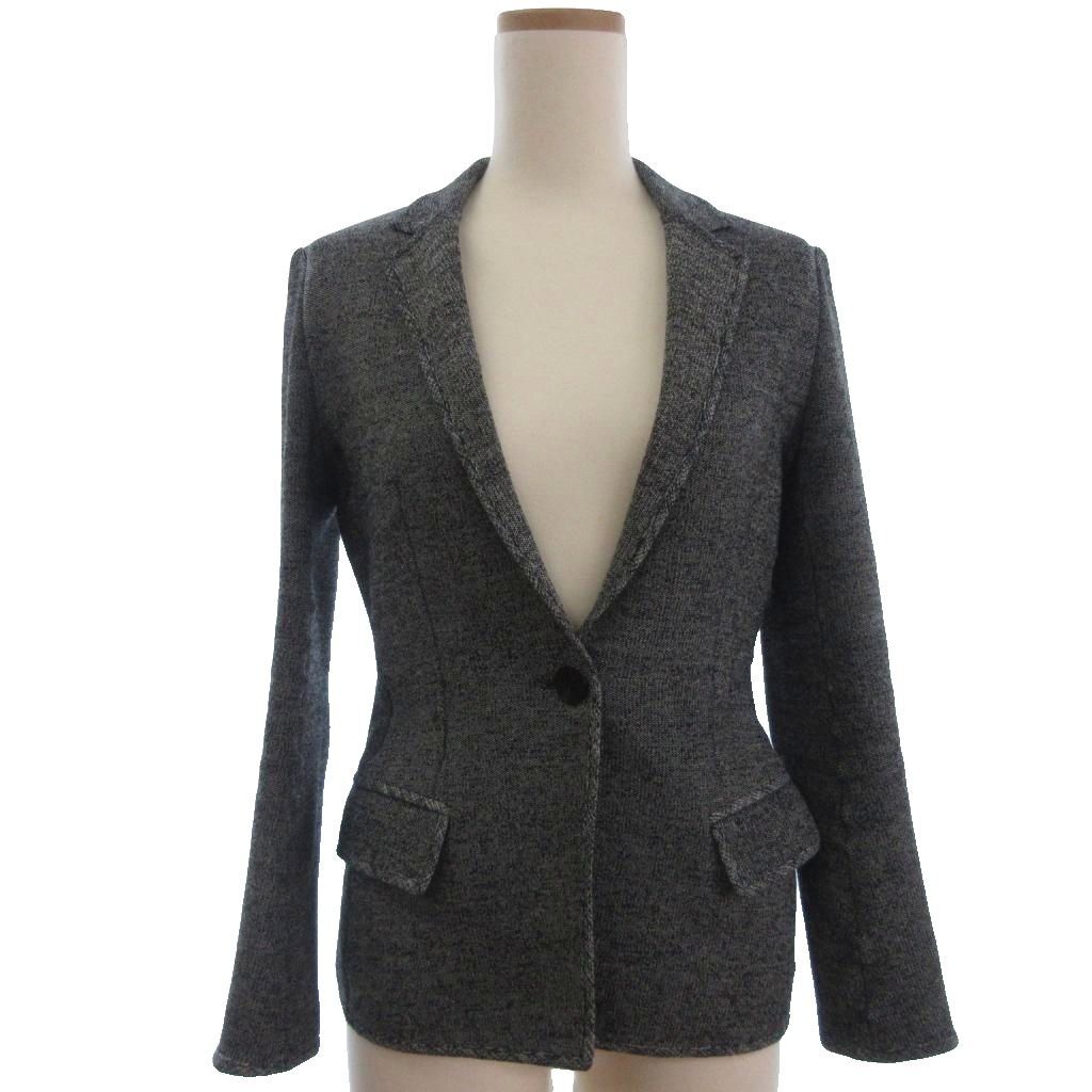 エポカ EPOCA ニット テーラードジャケット シングル 1B グレー 38 レディース拍卖