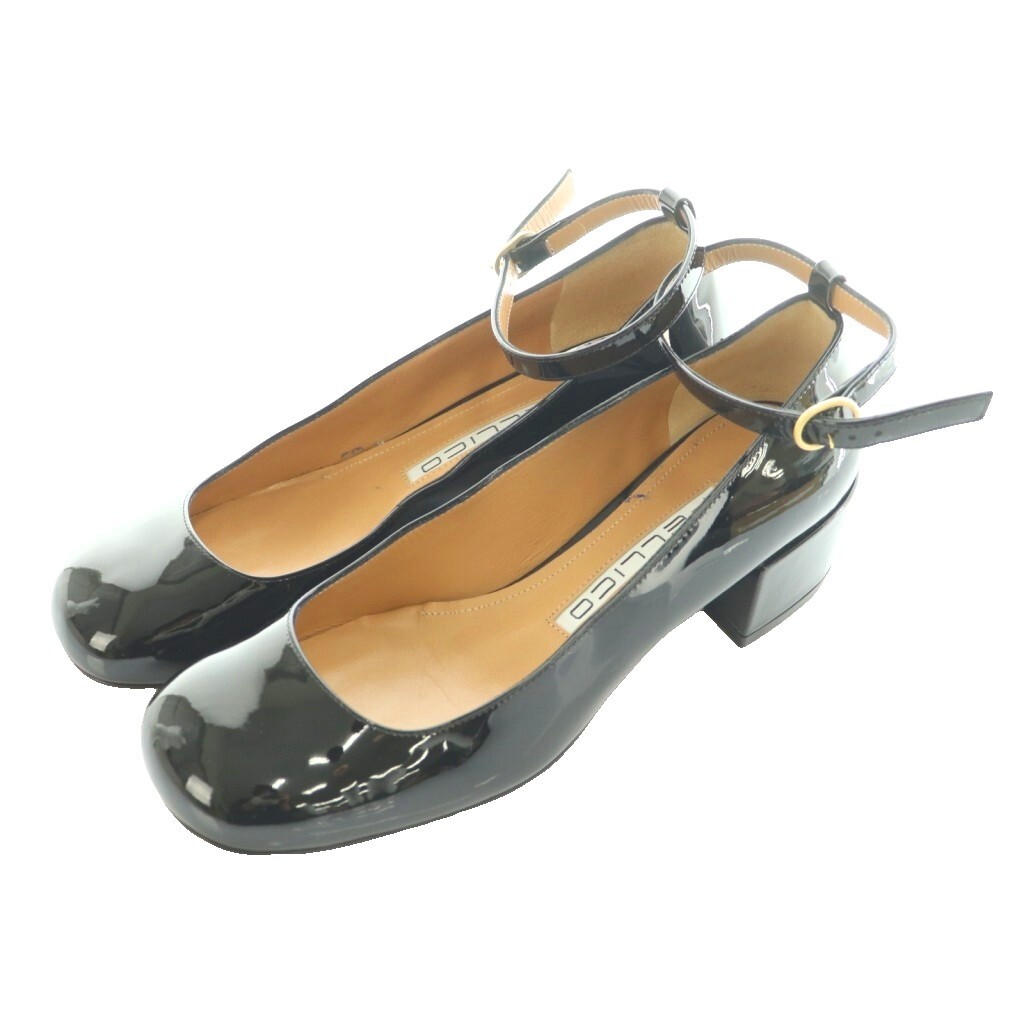 ペリーコ PELLICO 24AW チャンキーヒールアンクルストラップパンプス Whim Gazette取扱 37 黒 ブラック /SS ■OS レディース拍卖