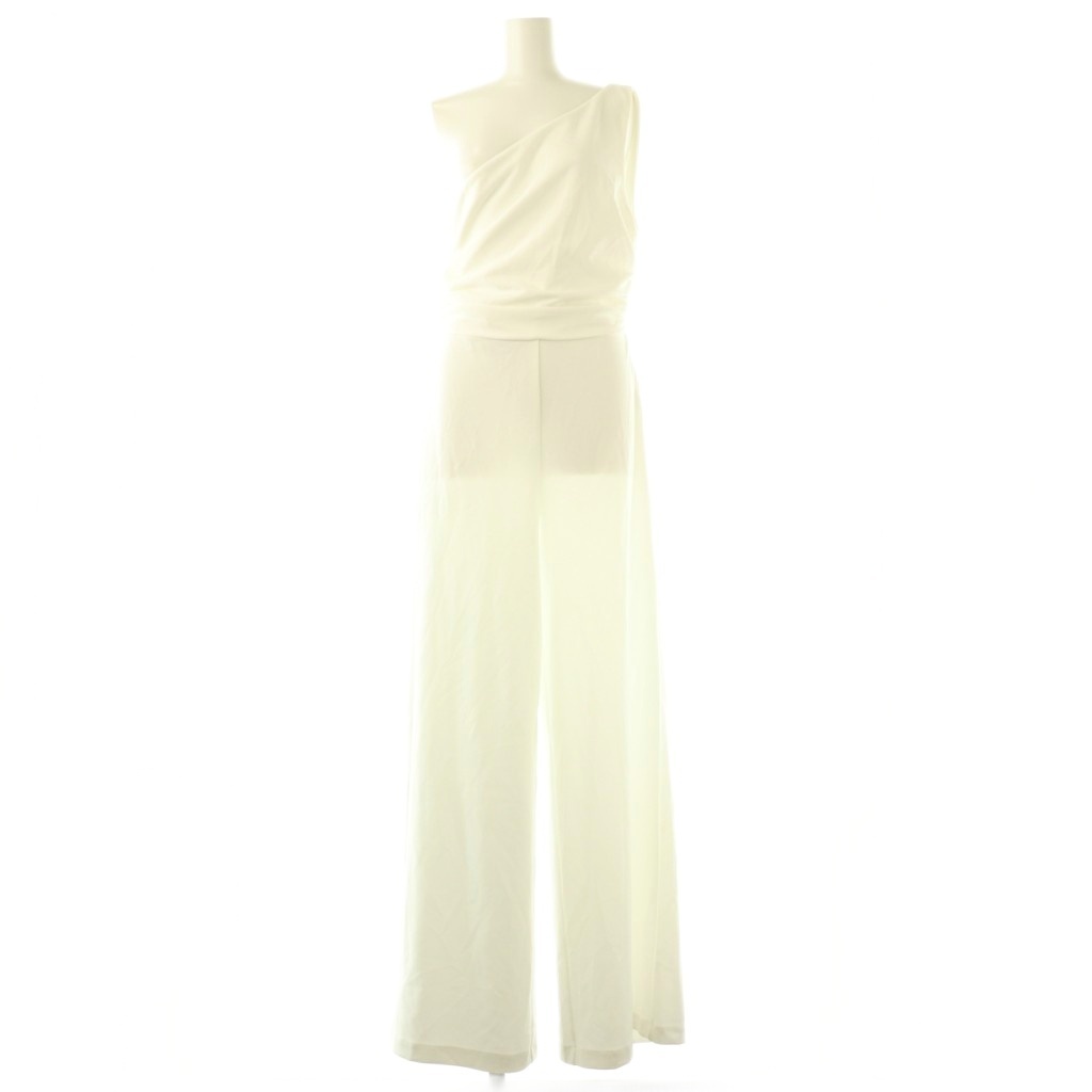 ザラ ZARA ワンショルダー オールインワン サロペット ワイドパンツ M ホワイト /DF ■OS レディース拍卖