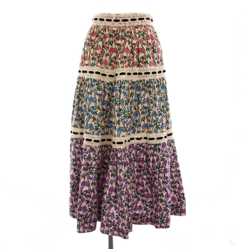 マークジェイコブス MARC JACOBS RUN WAY フレアスカート ロング ティアード 花柄 プリント 2 マルチカラー W1000013 /YM レディース拍卖
