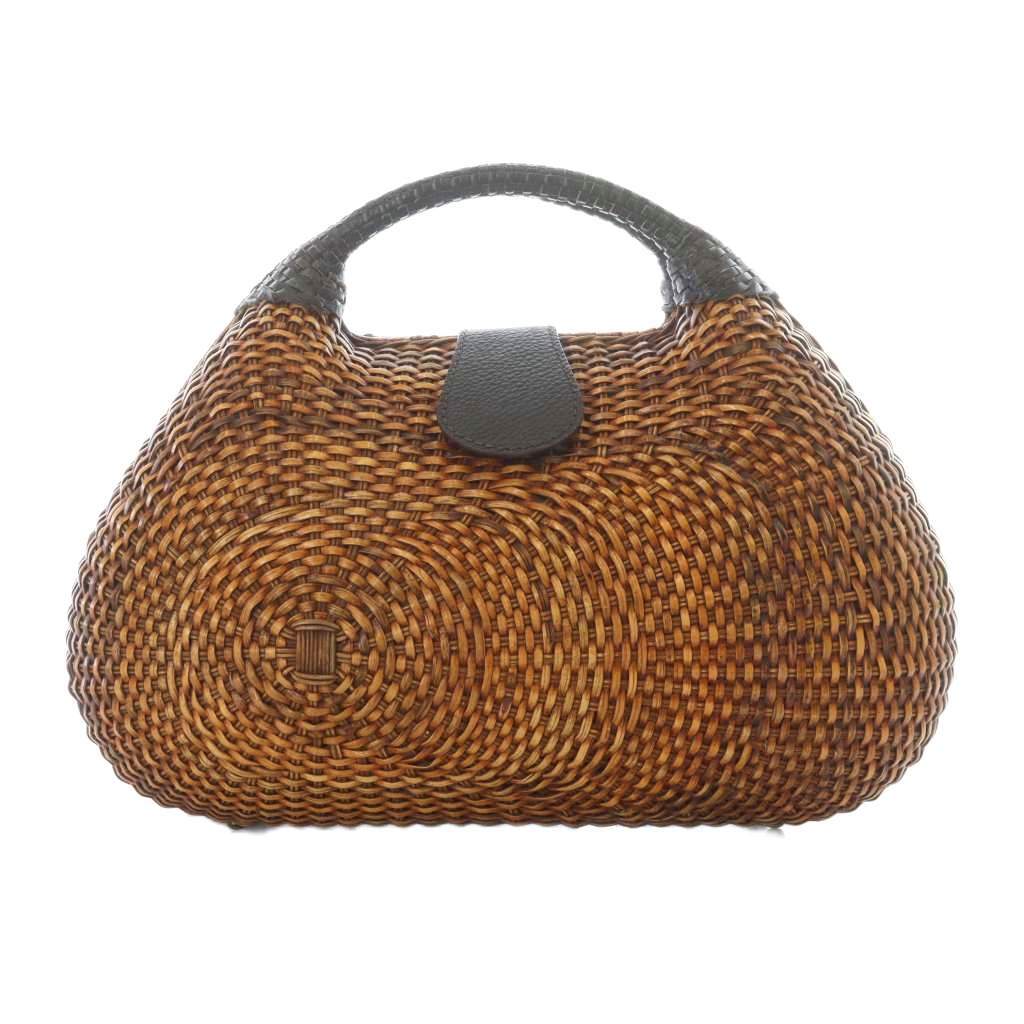 アレックスアテンペ AL'X atempe かごバッグ 天然素材 レザー ラタン ブラウン /RI ■OS レディース拍卖