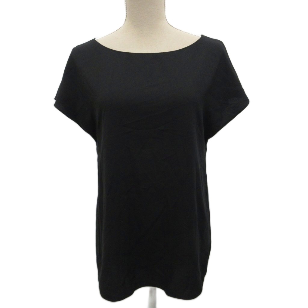 セオリー Theory ブラウス 半袖 無地 M 黒 ブラック 01-9908212-050-904 ■MET2 レディース拍卖