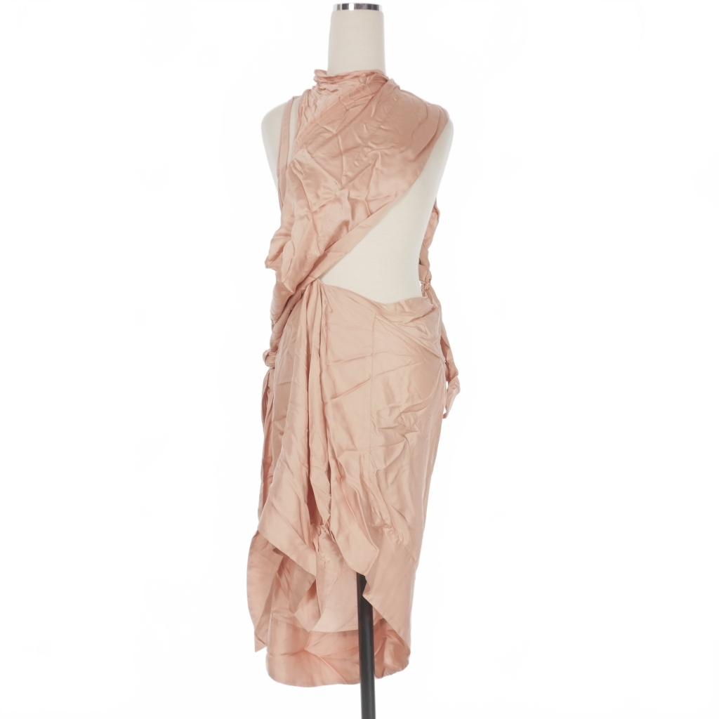 ディースクエアード DSQUARED2 23AW 変形ワンピース ドレス 38 ピンクベージュ S72CV0459 国内正規 レディース拍卖