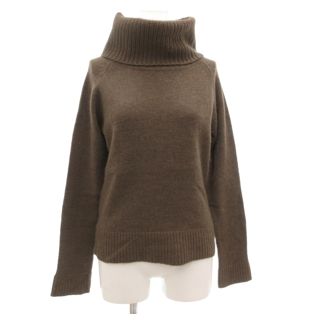 インディヴィ INDIVI ニット セーター 長袖 アンゴラ混 カシミア混 38 プルオーバー 茶 ブラウン タートルネック /GV レディース拍卖