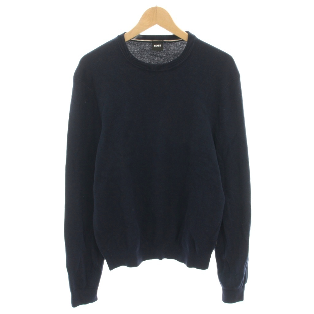 ヒューゴボス HUGO BOSS ニット セーター クルーネック 長袖 P 紺 ネイビー /YT メンズ拍卖