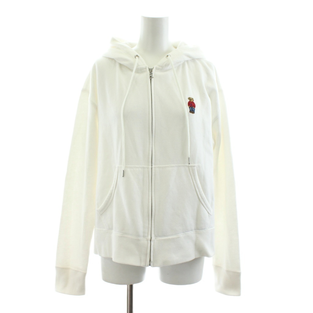 ポロ ラルフローレン POLO RALPH LAUREN パーカー フーディー ジップアップ 長袖 ベア 刺繍 M 白 ホワイト 0200011515拍卖