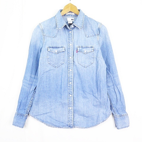 リーバイス Levi's デニム ウエスタンシャツ 長袖 S ライトブルー 2sa6978 レディース拍卖