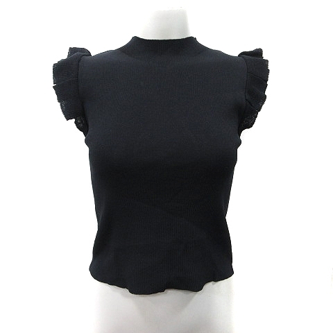 ココディール COCO DEAL ニット カットソー リブ ノースリーブ 1 S 黒 ブラック /YI レディース拍卖