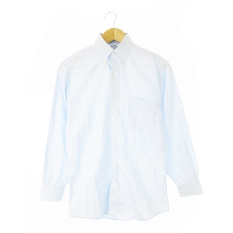 ブルックスブラザーズ BROOKS BROTHERS ワイシャツ Yシャツ ボタンダウン 長袖 ポケット スーピマ綿 14.5-31 L 青 ブルー拍卖