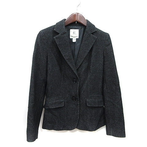 クミキョク 組曲 KUMIKYOKU テーラードジャケット 総裏地 ウール 1 S 黒 ブラック /YI レディース拍卖