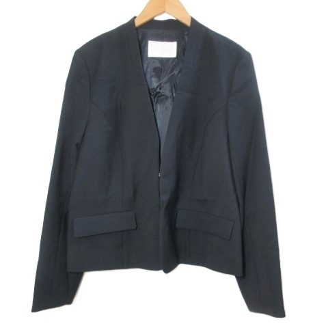 ナチュラルビューティー NATURAL BEAUTY 18AW 大きいサイズ ノーカラージャケット 総裏地 15 XL相当 黒 ブラック /X レディース拍卖