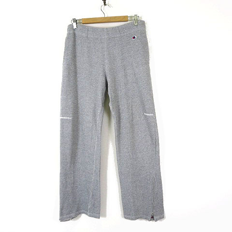 チャンピオン CHAMPION ゴールドウイン製 スウェットパンツ テックウィーブ TECH WEAVE 裾ジップ ロゴ 刺繍 L グレー メンズ拍卖