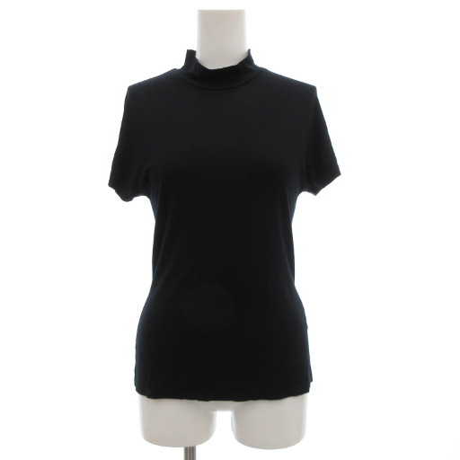 マックスマーラ MAX MARA 白タグ Tシャツ カットソー 半袖 ハイネック イタリア製 S 黒 ブラック /GV ■GY17 レディース拍卖