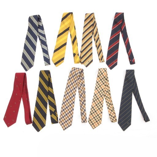 ダンヒル dunhill アクアスキュータム DAKS 他ブランド ネクタイ 9本セット まとめ ストライプ 絹 シルク マルチカラー /JS メンズ拍卖