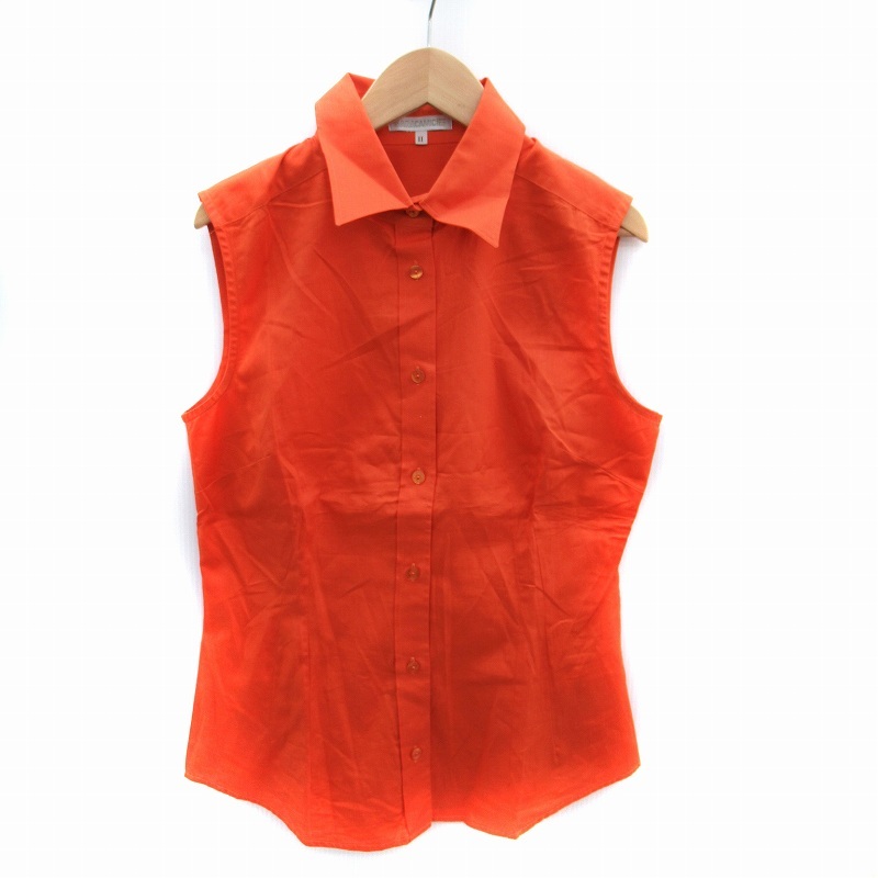 ナラカミーチェ NARA CAMICIE シャツ ブラウス ノースリーブ 2 オレンジ /SM4 レディース拍卖