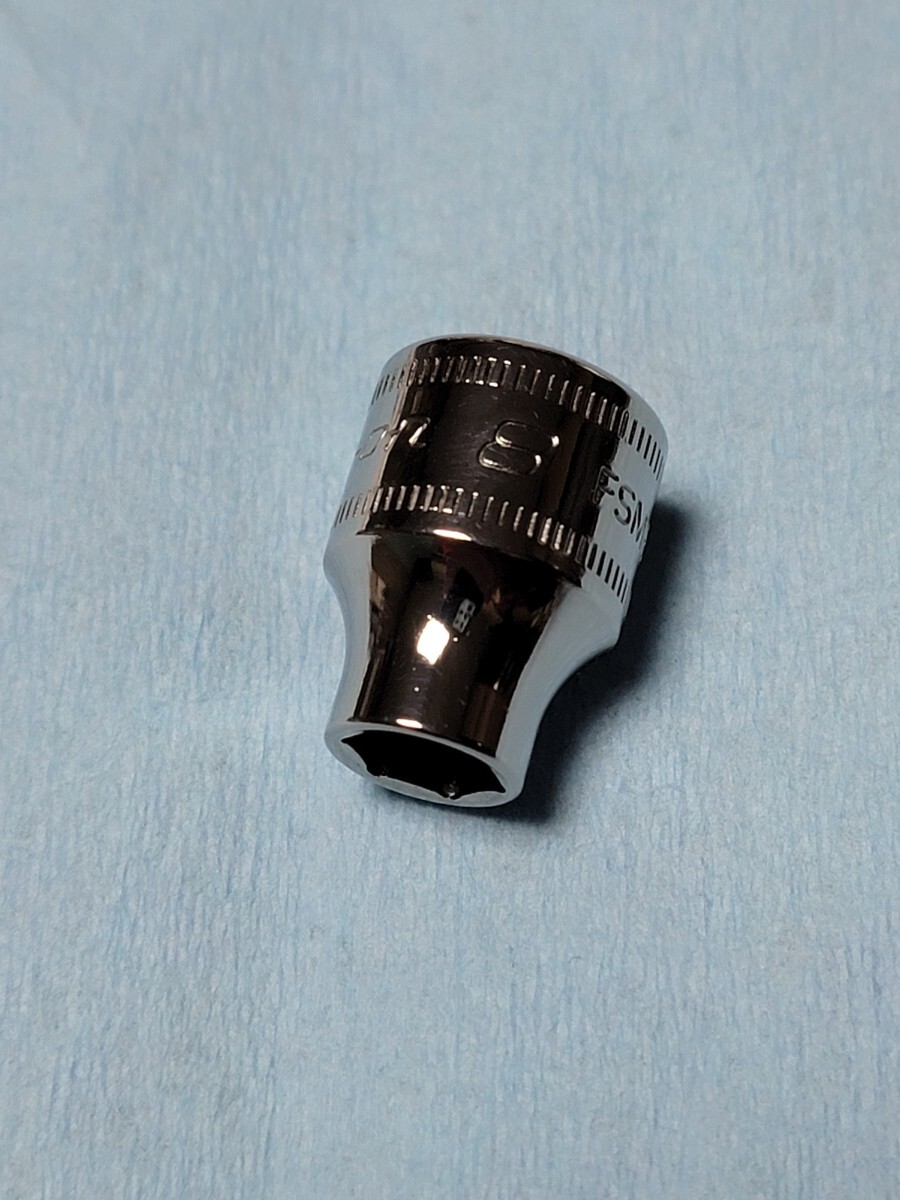 8mm 3/8 シャロー ソケット スナップオン FSM81 (6角) 中古品 美品 保管品 SNAPON SNAP-ON シャローソケット 送料無料 拍卖