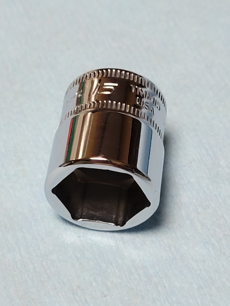 15mm 1/4 シャロー スナップオン TMM15 (6角) 中古品 美品 保管品 SNAPON SNAP-ON シャローソケット 送料無料拍卖