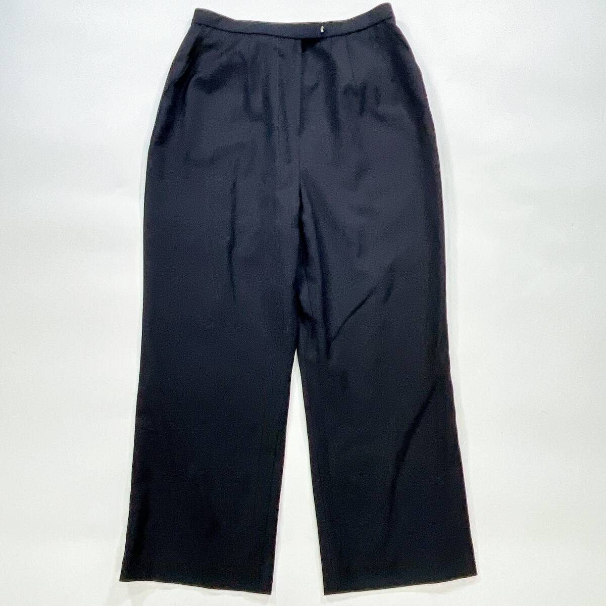 Leilian レリアン 上質 毛100% レディース パンツ 13 XL 大きなサイズ ネイビー 裏地付き 通勤 オフィスコーデにも 紺色 ミセス ☆1180y拍卖