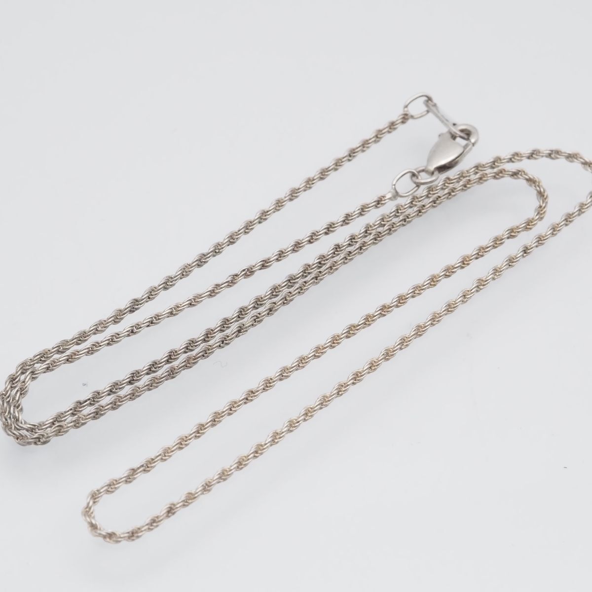 H681 ヴィンテージ 925 ITALY刻印 ネックレス スクリュー ロープチェーン デザイン シルバー拍卖