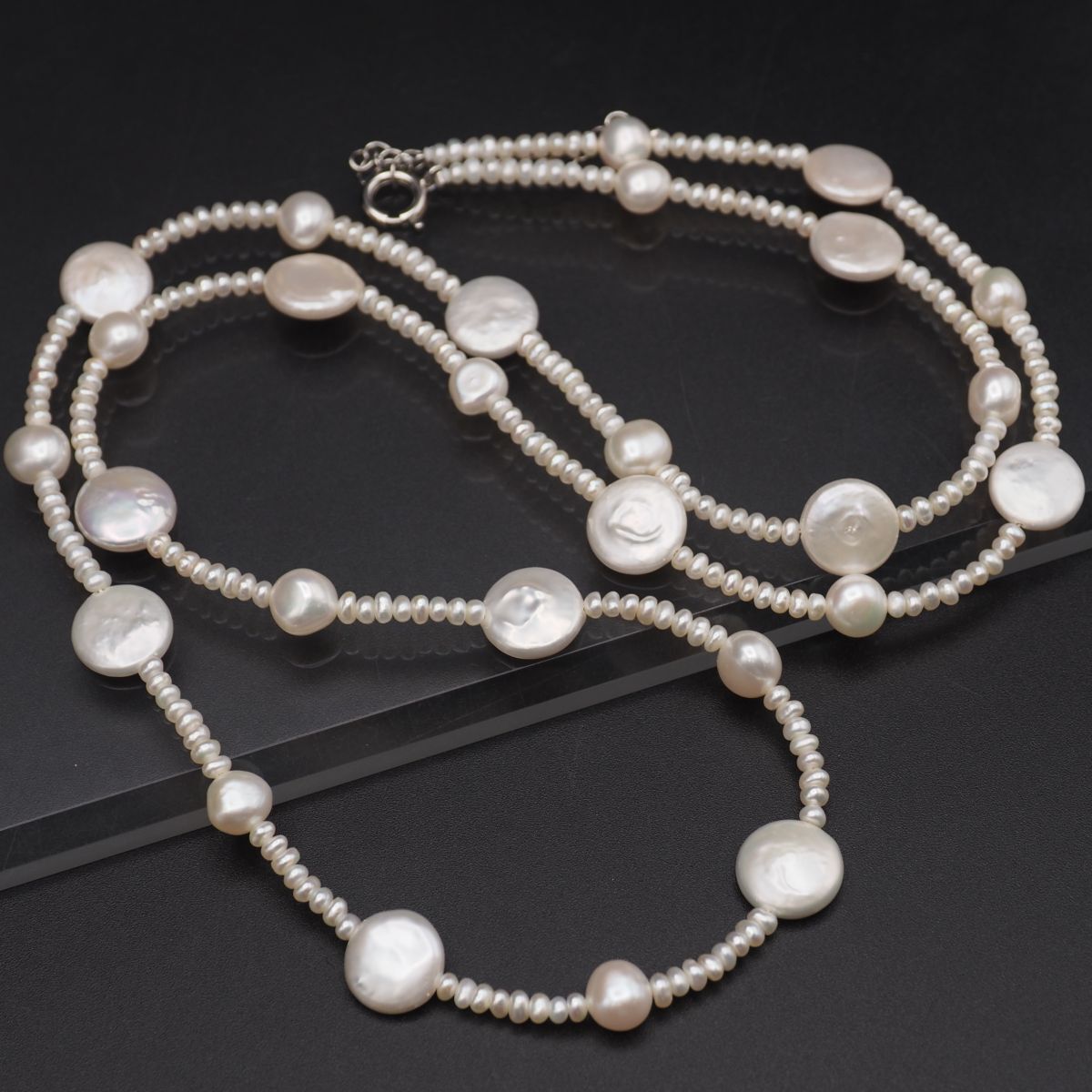 H312 淡水真珠 パール ネックレス シルバー デザイン 6月誕生石拍卖
