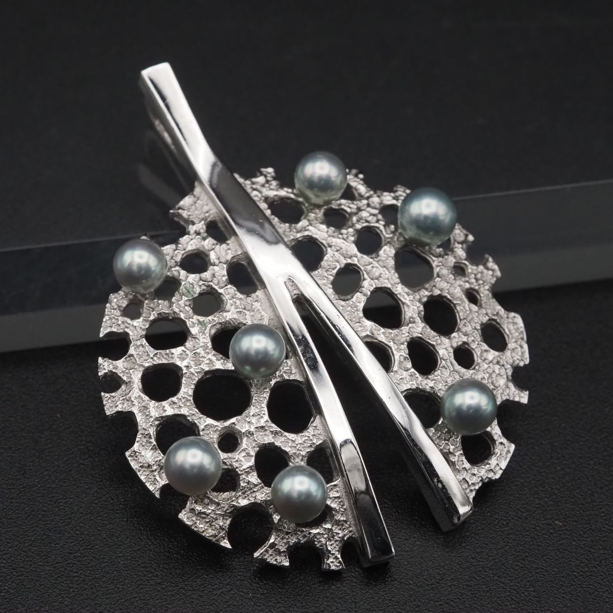 H872 淡水真珠 パール S刻印 ペンダント トップ 透かし彫り デザイン シルバー チャーム ヘッド 6月誕生石拍卖