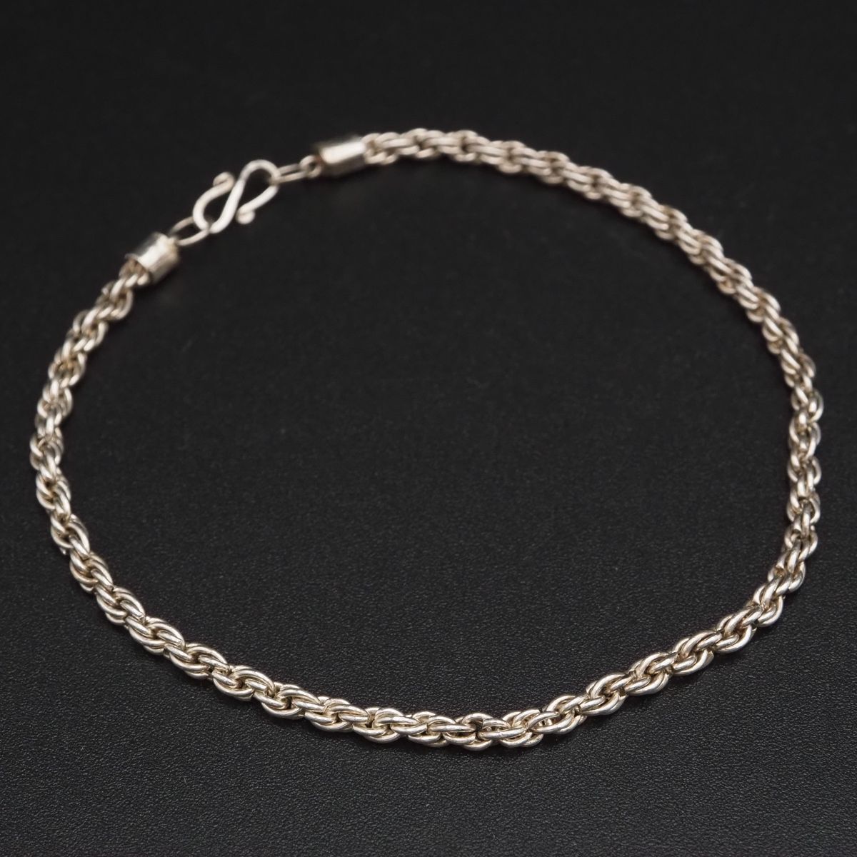 H535 ヴィンテージ 800刻印 ブレスレット スクリュー ロープチェーン デザイン シルバー拍卖