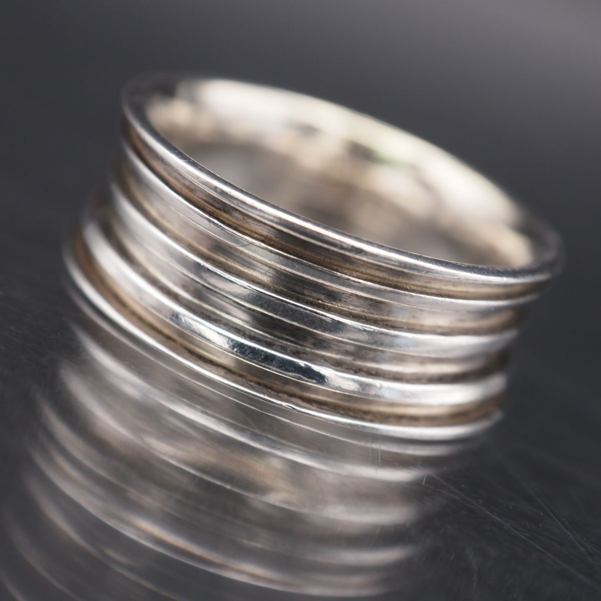 H787 ブルーダイヤモンド 0.1ct SILVER刻印 リング シークレットストーン デザイン シルバー 指輪 4月誕生石 17号拍卖