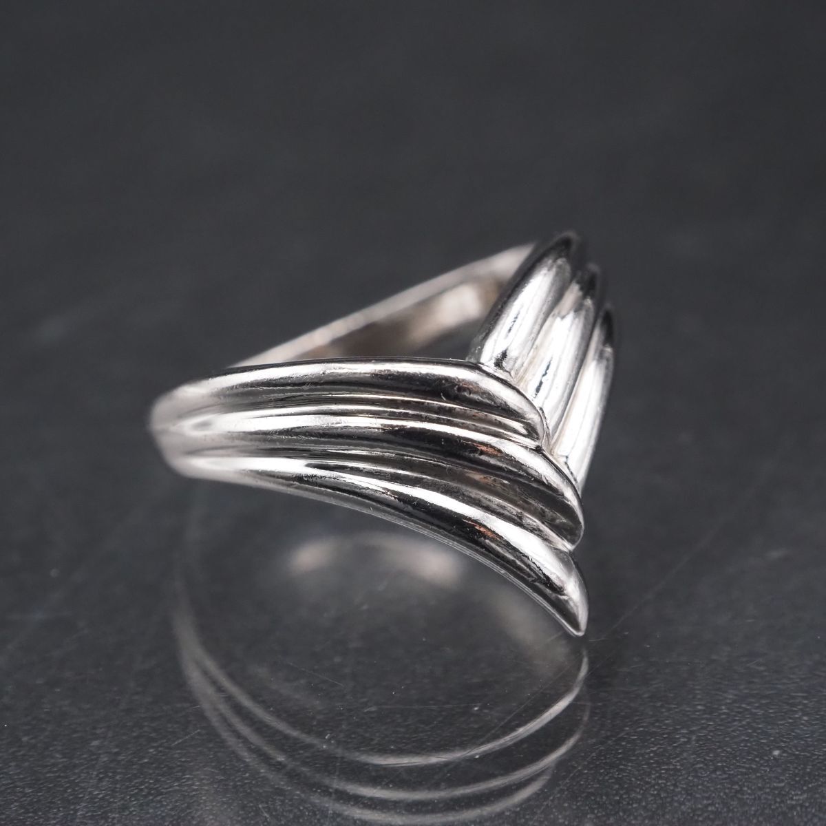 H658 ヴィンテージ SILVER刻印 リング デザイン シルバー 指輪 11号拍卖