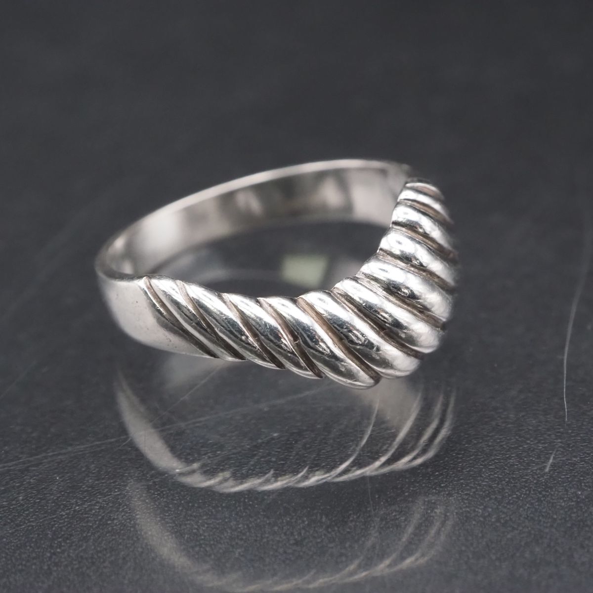 H623 ヴィンテージ SILVER刻印 リング デザイン シルバー 指輪 19号拍卖