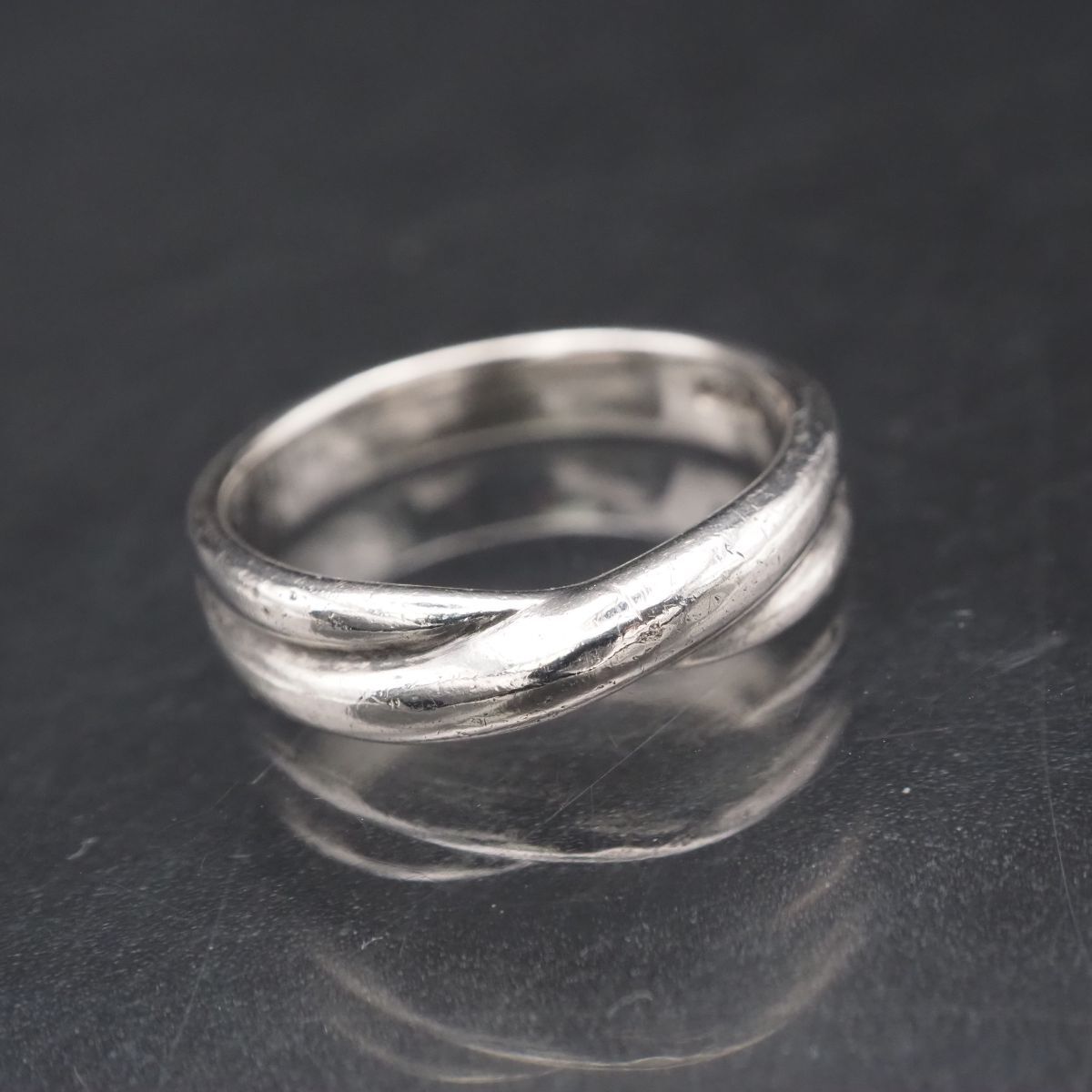 H618 ヴィンテージ SILVER刻印 リング デザイン シルバー 指輪 13号拍卖