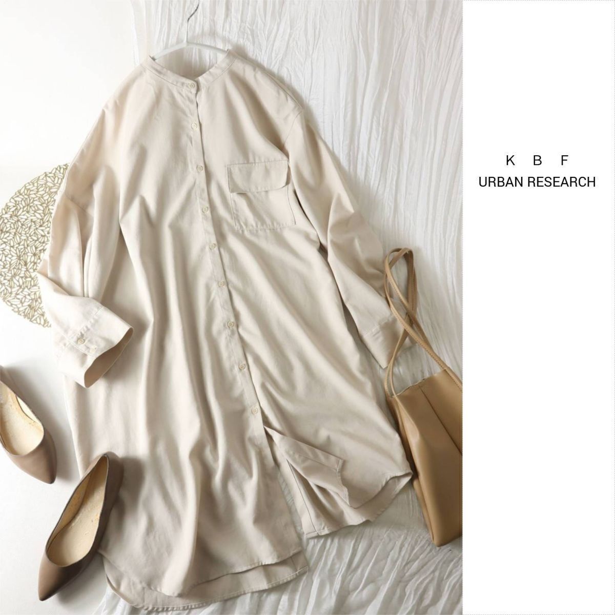 新品☆ケービーエフ KBF/アーバンリサーチ☆洗える アシンメトリーロングシャツ☆R-O 5266拍卖