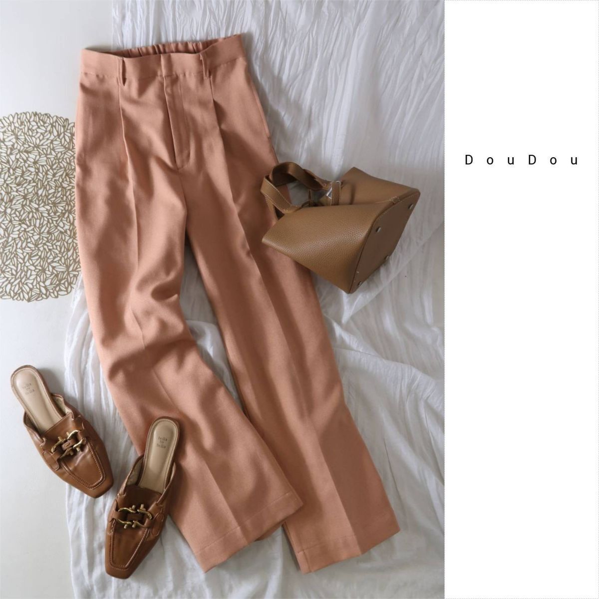 1.4万☆ドゥドゥ DouDou☆洗える ウールライク センプレパンツ 36サイズ 日本製☆R-O 5375拍卖